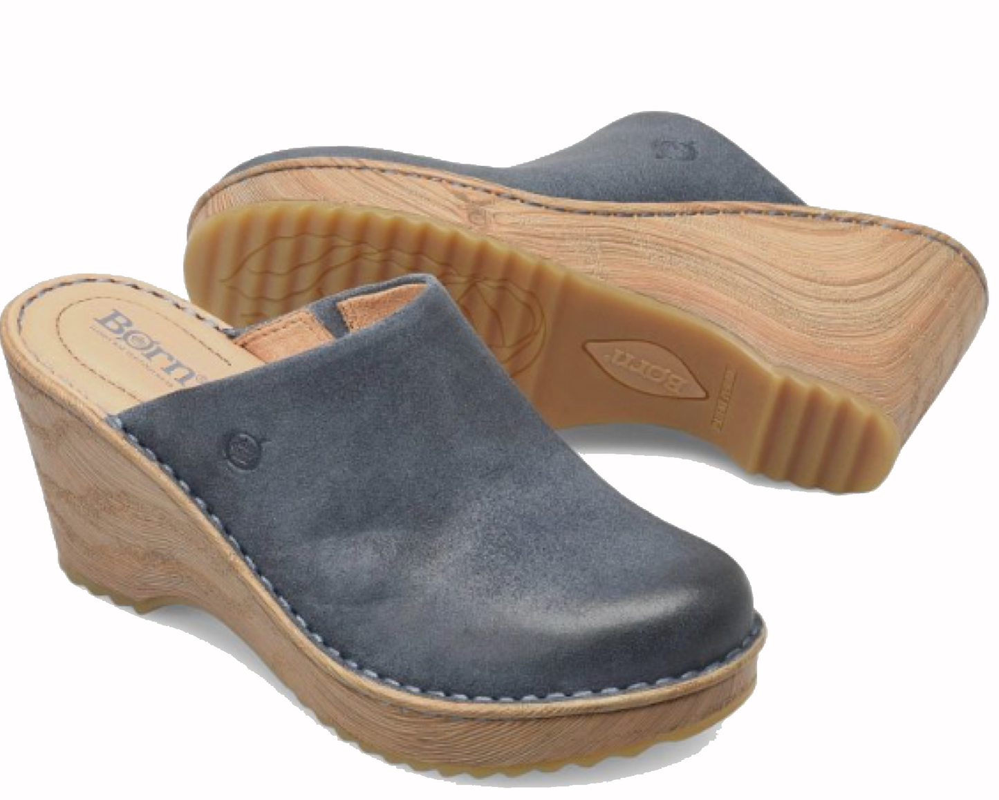 Born Natalie Distressed Suede Platform Clogs