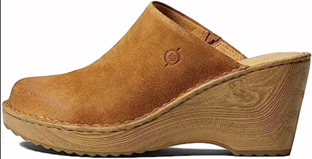 Born Natalie Distressed Suede Platform Clogs
